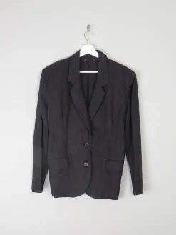 Women's Black Linen Vintage 1980s Jacket S