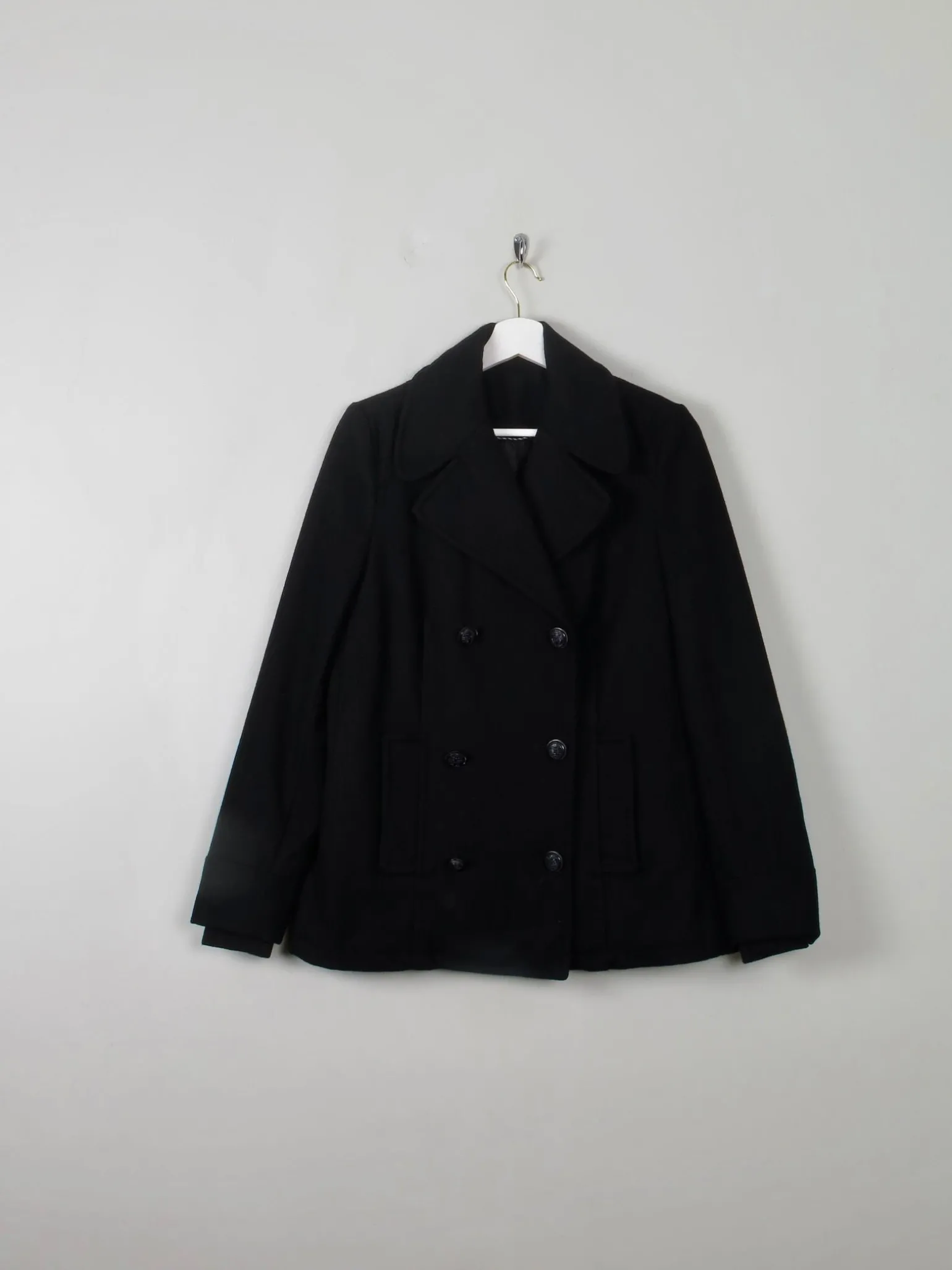 Women's Black Reefer Jacket S