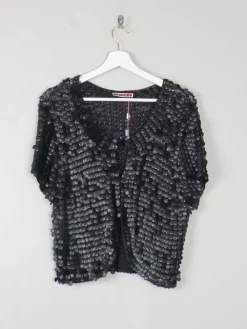 Women's Black Sequin & Crochet Bolero By Rodier Paris S/M Unworn
