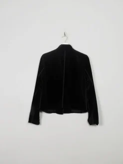 Women's Black Velvet Fitted Jacket XS/S