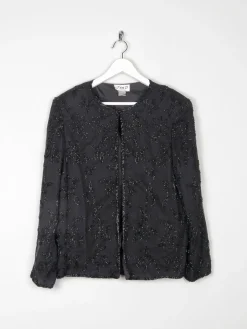 Women’s Black Vintage Beaded Jacket M