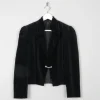 Women’s Black Vintage Cropped Velvet Jacket M