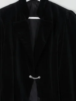 Women’s Black Vintage Cropped Velvet Jacket M
