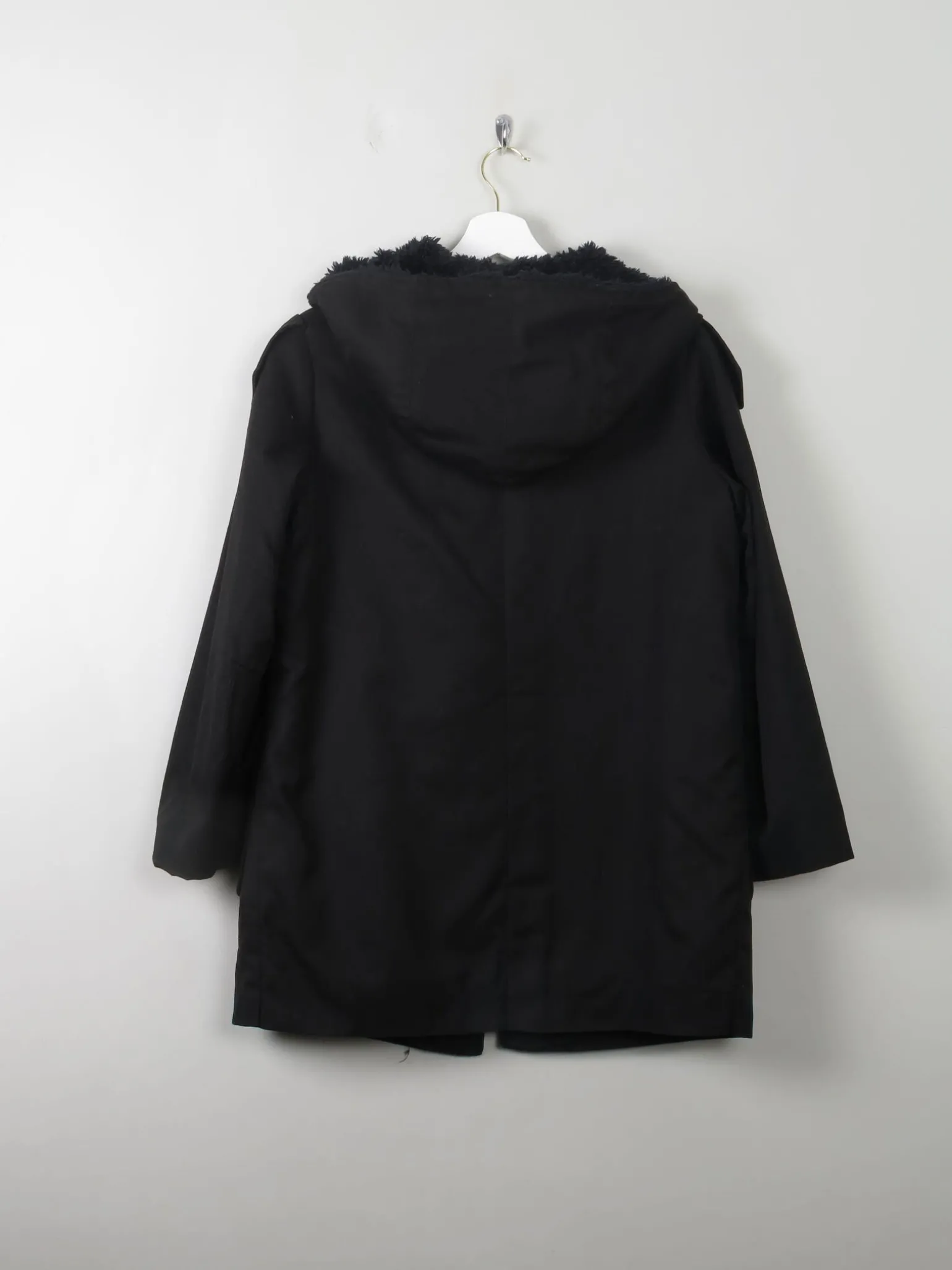Women's Black Vintage Trench Parka S/M Petit