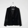 Women’s Black Vintage Velvet Tailored Jacket XS 8/10