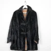 Women's Black Vintage Velvet Crushed Long Jacket 10/12