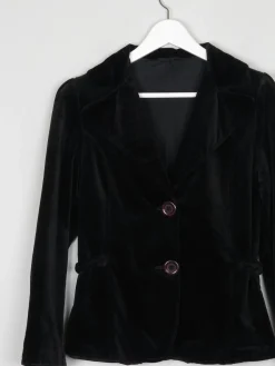 Women’s  Black Vintage Velvet Jacket XS 6 Approx