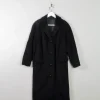 Women's Black Wool 1950s Cashmere & Wool Vintage Coat S/M