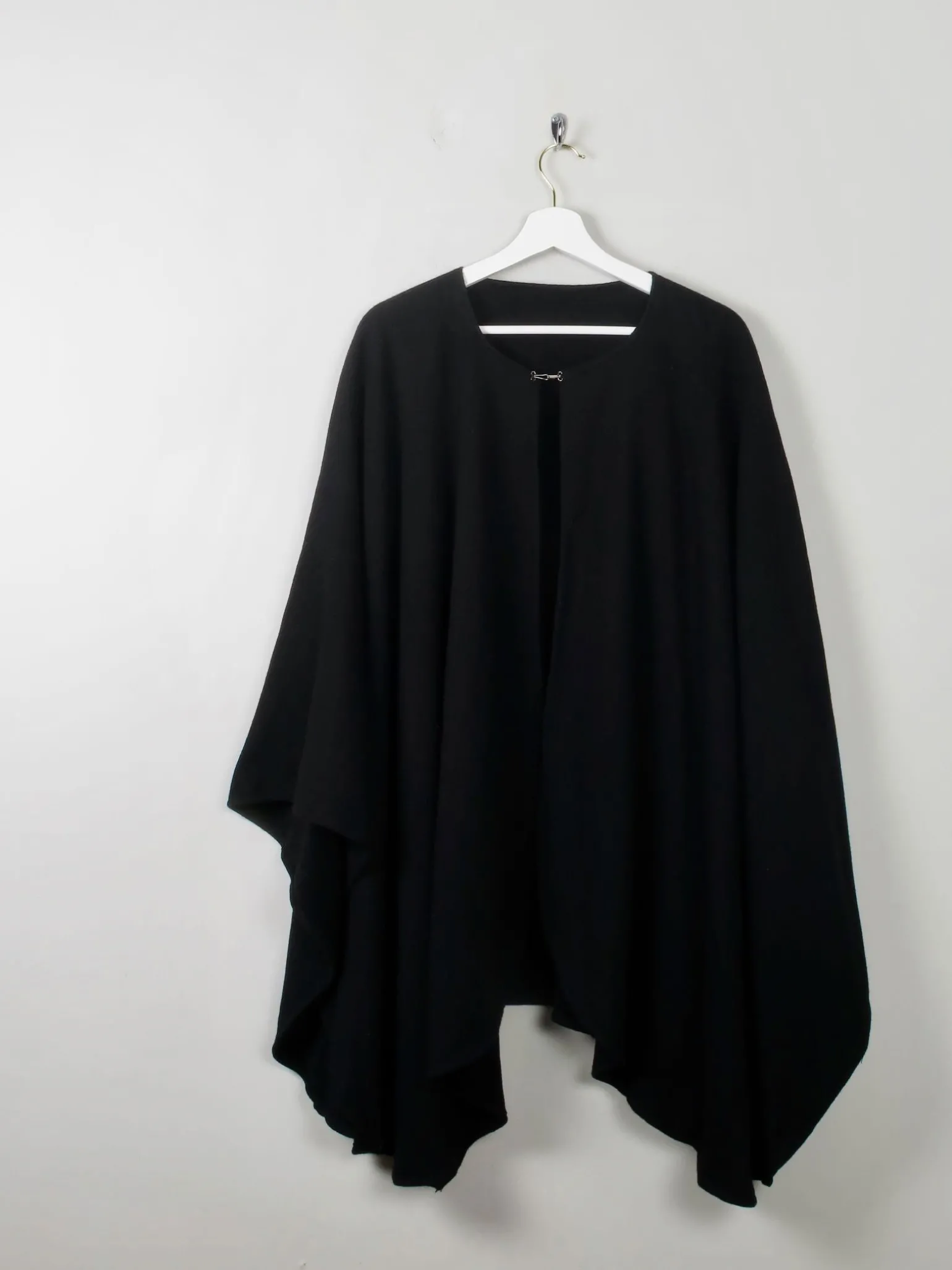 Women's Black Wool Vintage Cape