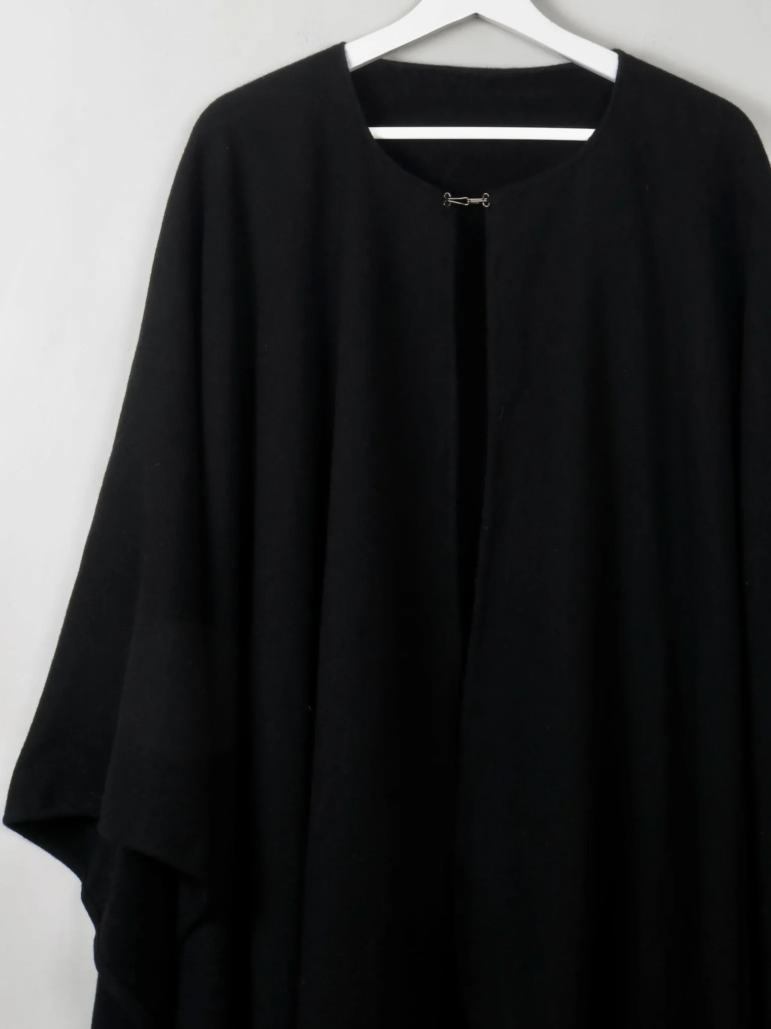 Women's Black Wool Vintage Cape
