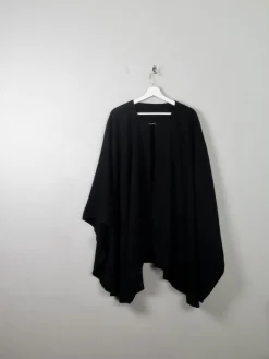 Women's Black Wool Vintage Cape