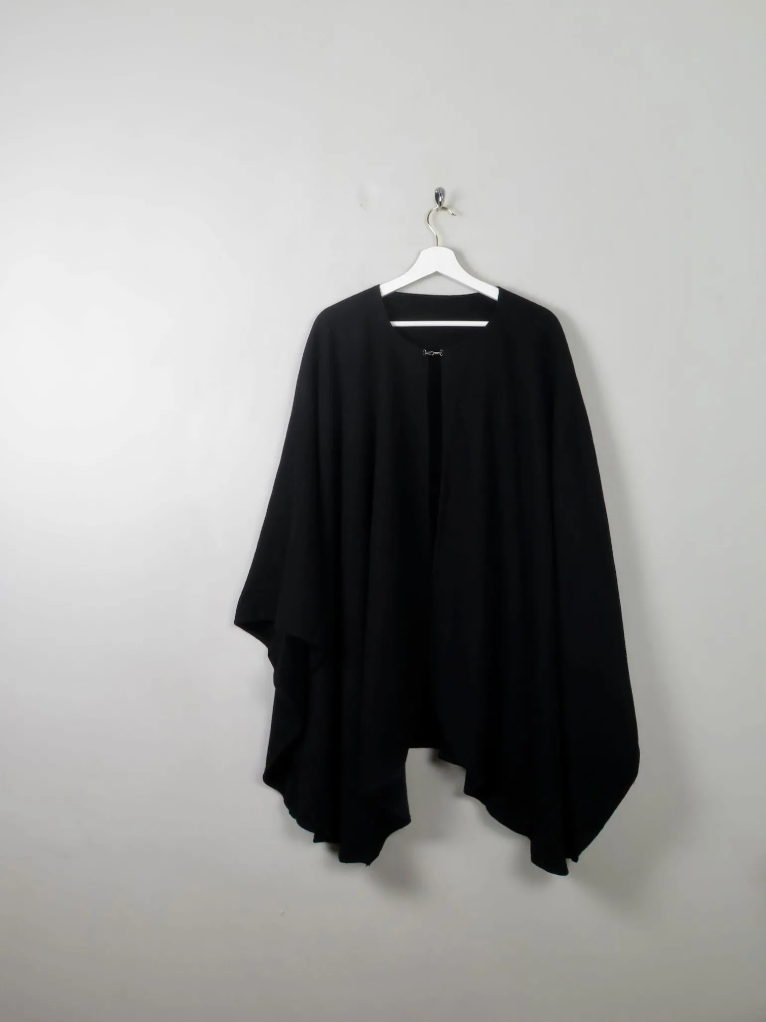 Women's Black Wool Vintage Cape