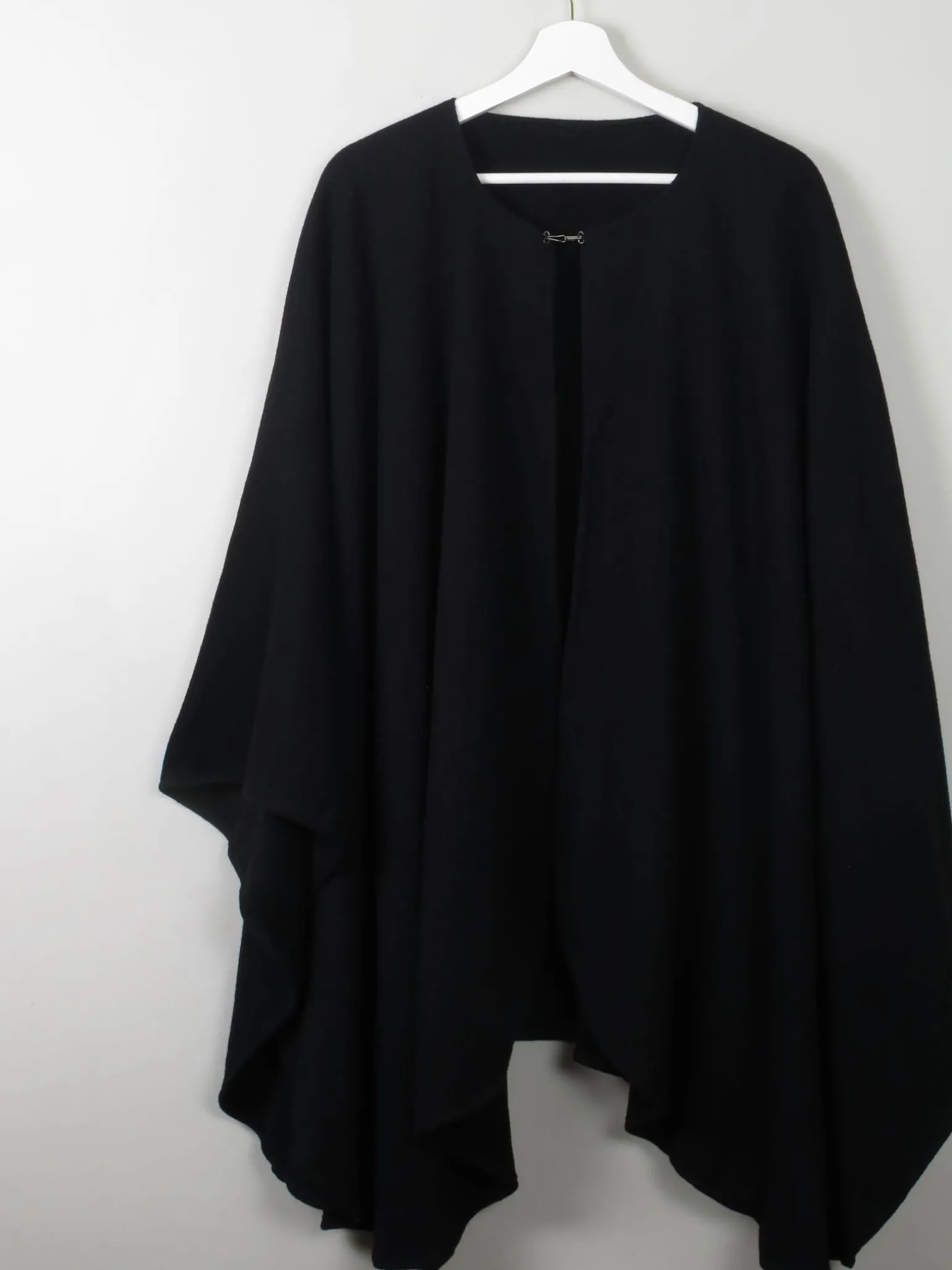 Women's Black Wool Vintage Cape