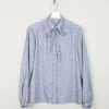 Women's Blue Polka Dot Vintage Blouse S