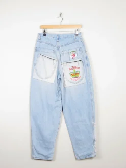Women’s Blue 1980s High Waisted Vintage Customised Jeans 30W