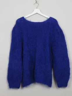 Women's Blue Vintage Mohair Jumper M/L