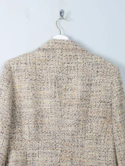 Women's Boucle Tweed Vintage Jacket Cream M
