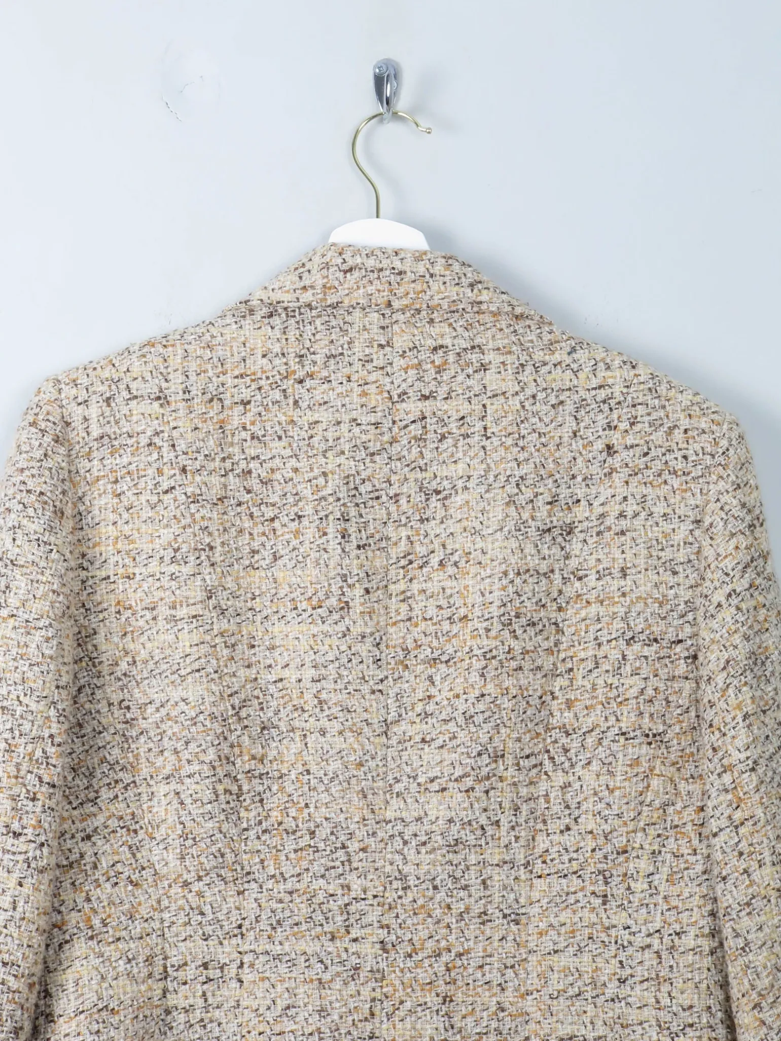 Women's Boucle Tweed Vintage Jacket Cream M