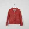 Women's Brick Red Leather Jacket Eleventy M