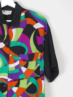 Women's Bright Graphic Printed Blouse L