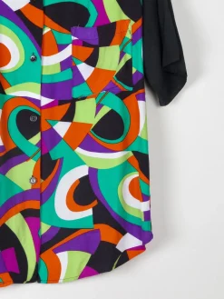 Women's Bright Graphic Printed Blouse L