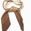 Women's Brown Cream & Brown Pleated Neck Scarf