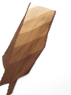 Women's Brown Cream & Brown Pleated Neck Scarf