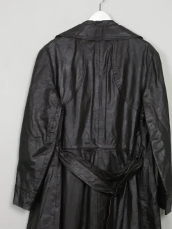 Women's Brown Leather Trench Coat M