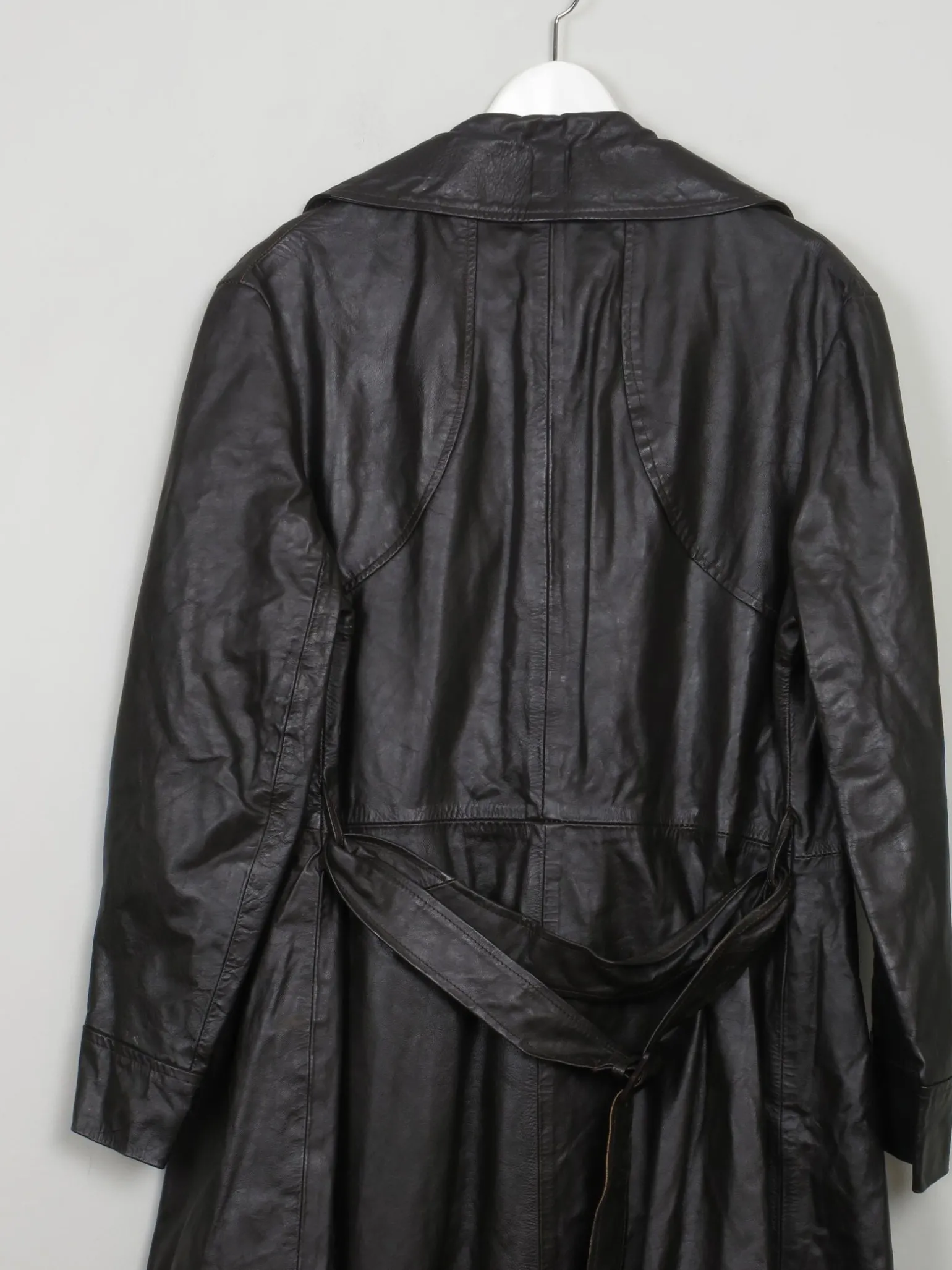 Women's Brown Leather Trench Coat M
