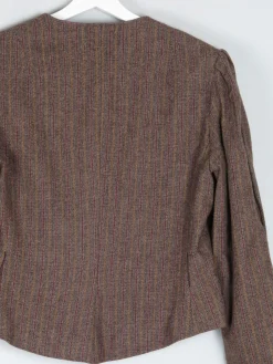 Women's Brown Tweed Fitted Cropped Jacket 10/12