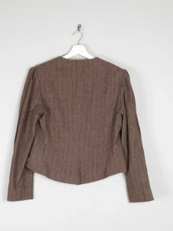 Women's Brown Tweed Fitted Cropped Jacket 10/12