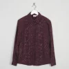 Women’s Brown Vintage Damask Shirt/Blouse S