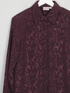 Women’s Brown Vintage Damask Shirt/Blouse S