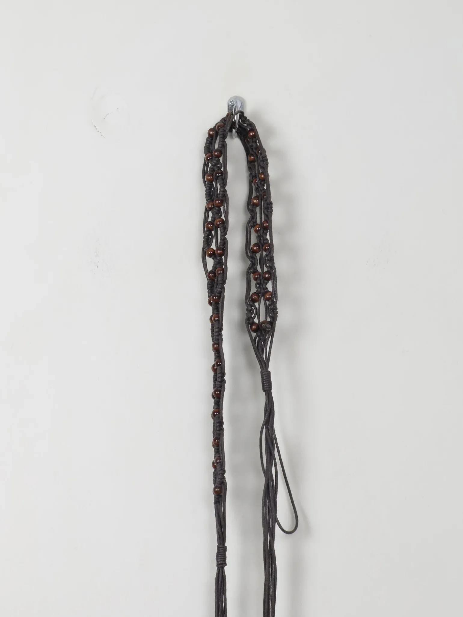 Women's Brown Vintage Leather Macrame Belt