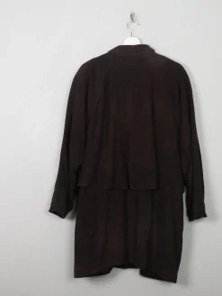 Women's Brown Vintage Parka Suede Coat M/L