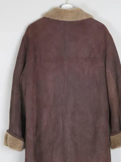 Women's Brown Vintage Shearling Sheepskin Short Coat M/L