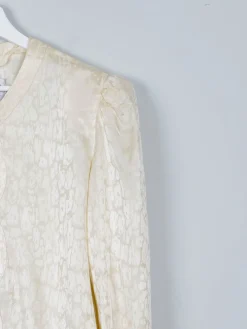 Women's Buttermilk Cream Vintage Blouse M Relaxed Fit