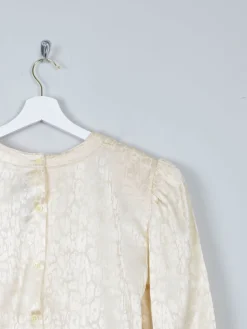 Women's Buttermilk Cream Vintage Blouse M Relaxed Fit