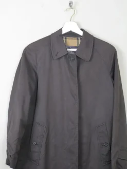 Women's Charcoal Vintage Burberry Trench Coat XS/S