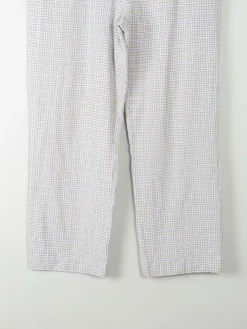 Women's Check Blue & Cream Slightly Cropped Trousers L