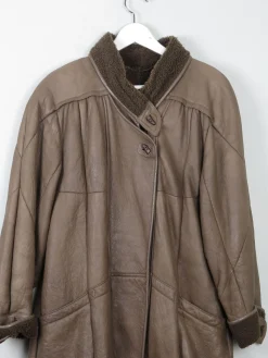 Women's Coffee Vintage Shearling Short Coat M/L