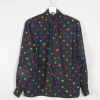 Women's Colourful Polka Dot Blouse With Tie Neck M