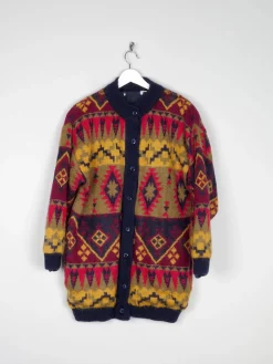 Women's Colourful Vintage Cardigan Lined M/L