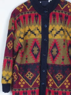 Women's Colourful Vintage Cardigan Lined  M/L