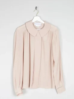 Women's Cream Vintage Blouse With Long Sleeves M/L