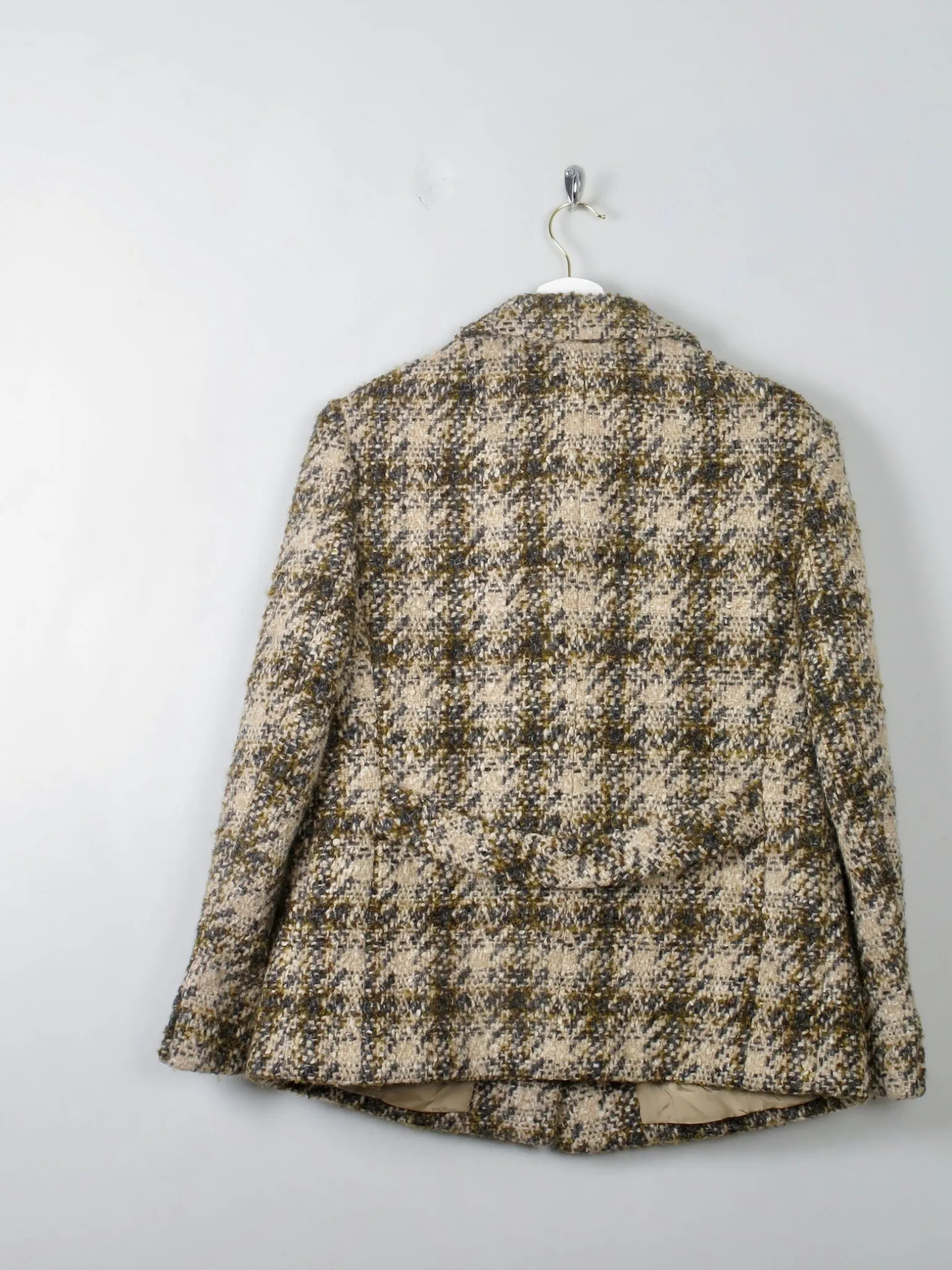 Women's Cream Vintage Tweed Jacket 1960s 12/14