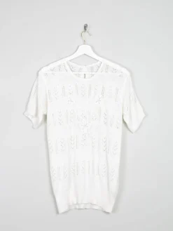 Women's Crochet Short Sleeved Top M
