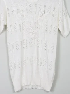 Women's Crochet Short Sleeved Top M