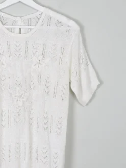 Women's Crochet Short Sleeved Top M