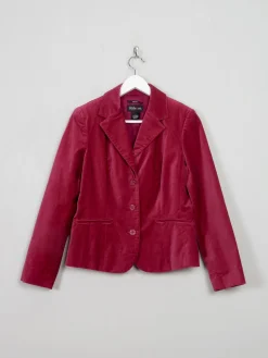 Women's Deep Pink Vintage Velvet Jacket S/M